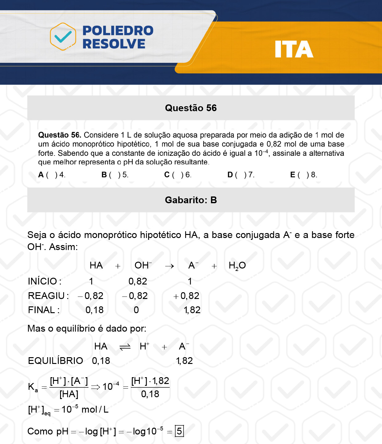 Questão 56 - 1ª Fase - ITA 2024