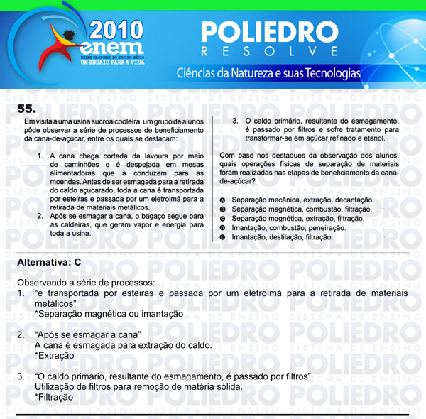 Questão 55 - Sábado (Prova azul) - ENEM 2010