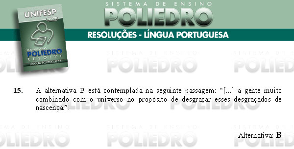 Questão 15 - Português e Inglês - UNIFESP 2008