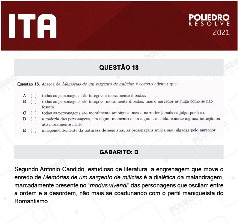 Questão 18 - 1ª Fase - ITA 2021