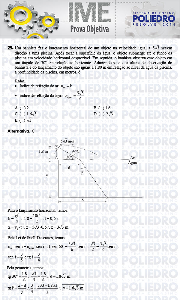 Questão 25 - Objetiva - IME 2014