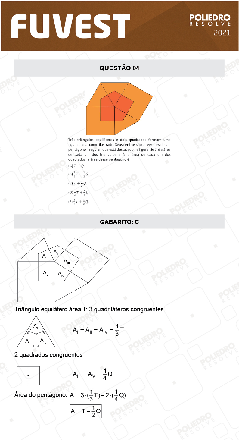 Questão 4 - 1ª Fase - FUVEST 2021