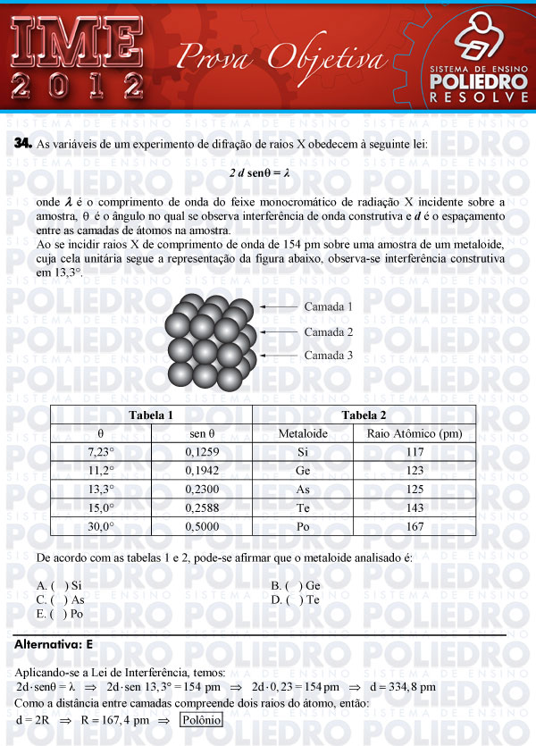 Questão 34 - Objetiva - IME 2012