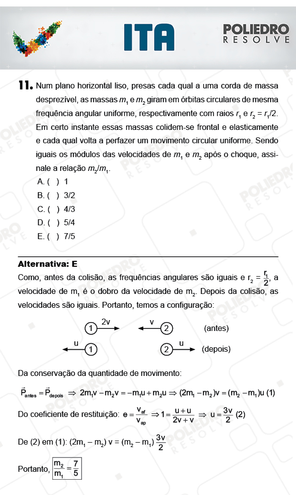 Questão 11 - Física - ITA 2018