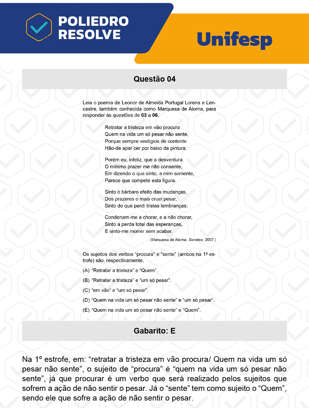 Questão 4 - 1º Dia - UNIFESP 2023