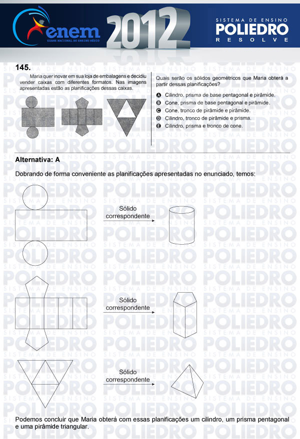 Questão 145 - Domingo (Prova rosa) - ENEM 2012