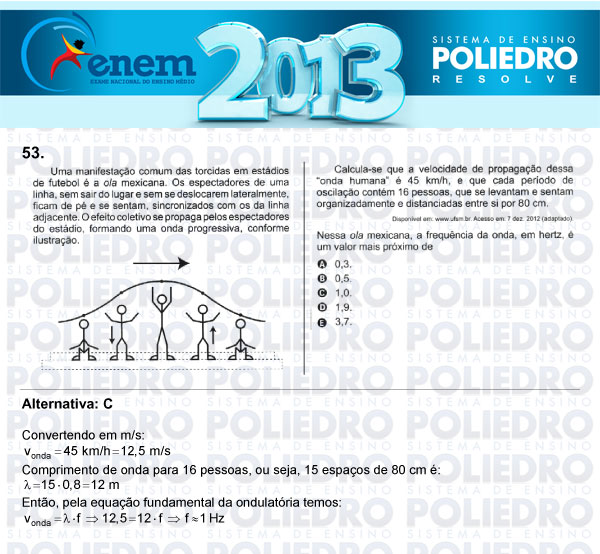 Questão 53 - Sábado (Prova Amarela) - ENEM 2013