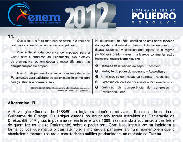 Questão 11 - Sábado (Prova azul) - ENEM 2012