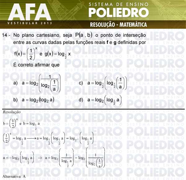 Questão 14 - Prova Modelo A - AFA 2013