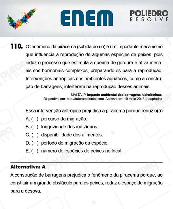 Questão 110 - 2º Dia (PROVA AMARELA) - ENEM 2017