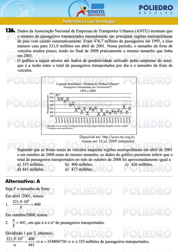 Questão 136 - Prova - ENEM 2009