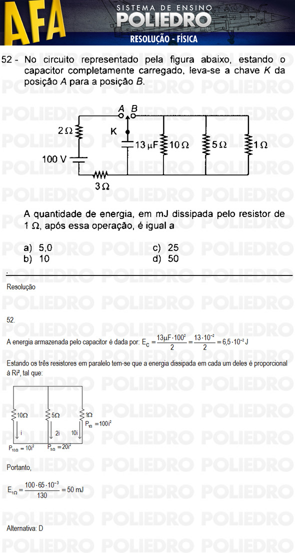 Questão 52 - Código 11 - AFA 2011