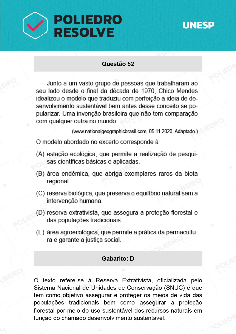 Questão 52 - 1ª Fase - Ext / Hum - UNESP 2022