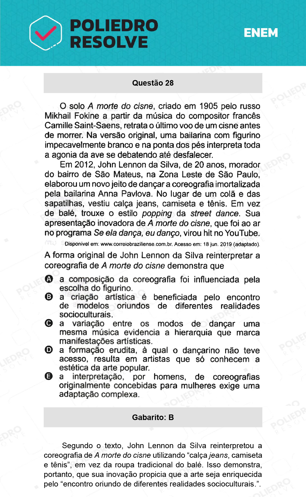 Questão 28 - 1º Dia - Prova Branca - ENEM 2021