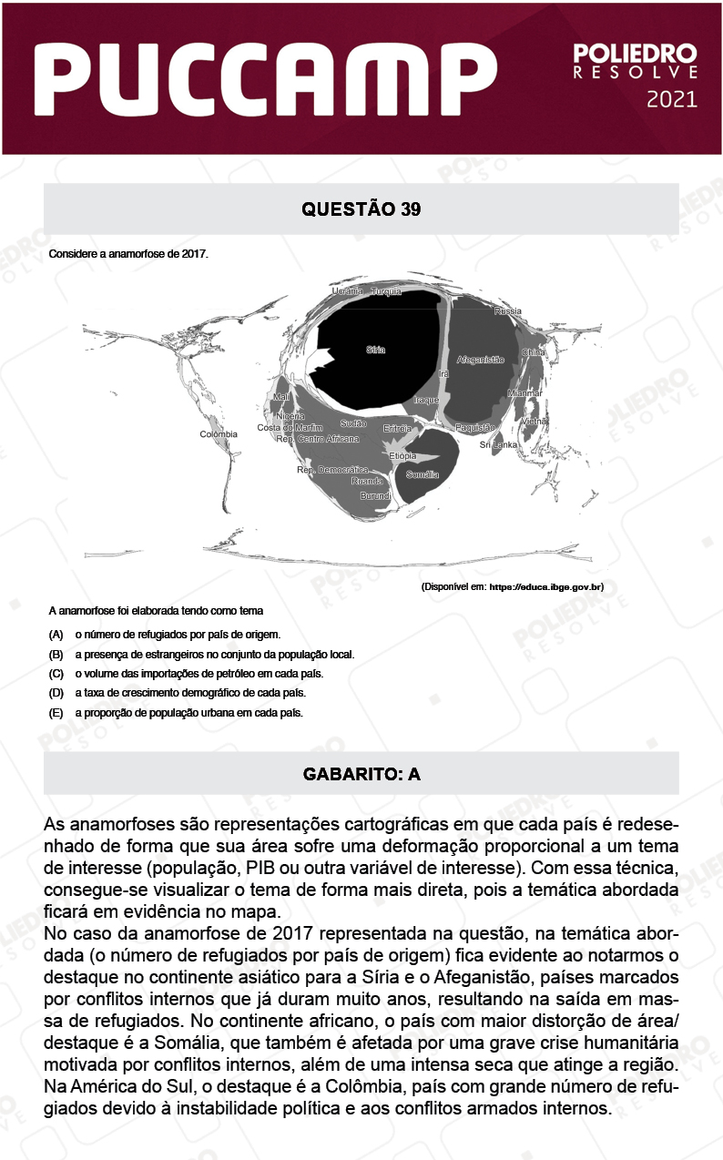 Questão 39 - Demais Cursos - PUC-Campinas 2021