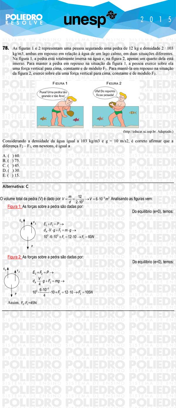 Questão 78 - 1ª Fase - UNESP 2015