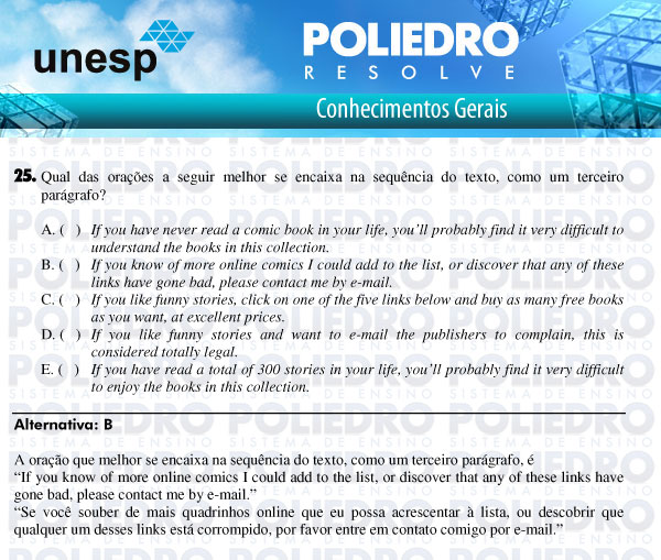 Questão 25 - 1ª Fase - UNESP 2011