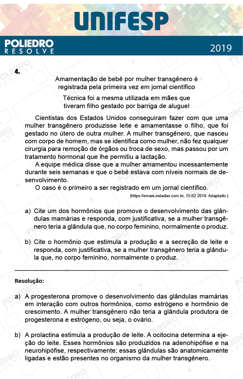 Dissertação 4 - Fase única - 2º Dia - UNIFESP 2019