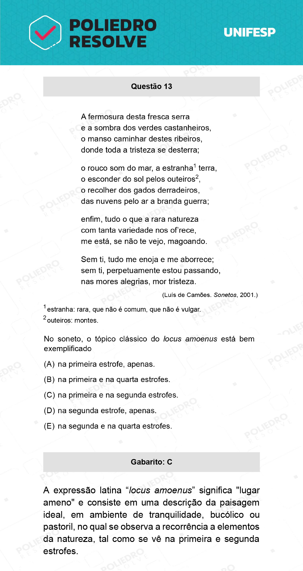 Questão 13 - 1º Dia - 20/01/22 - UNIFESP 2022