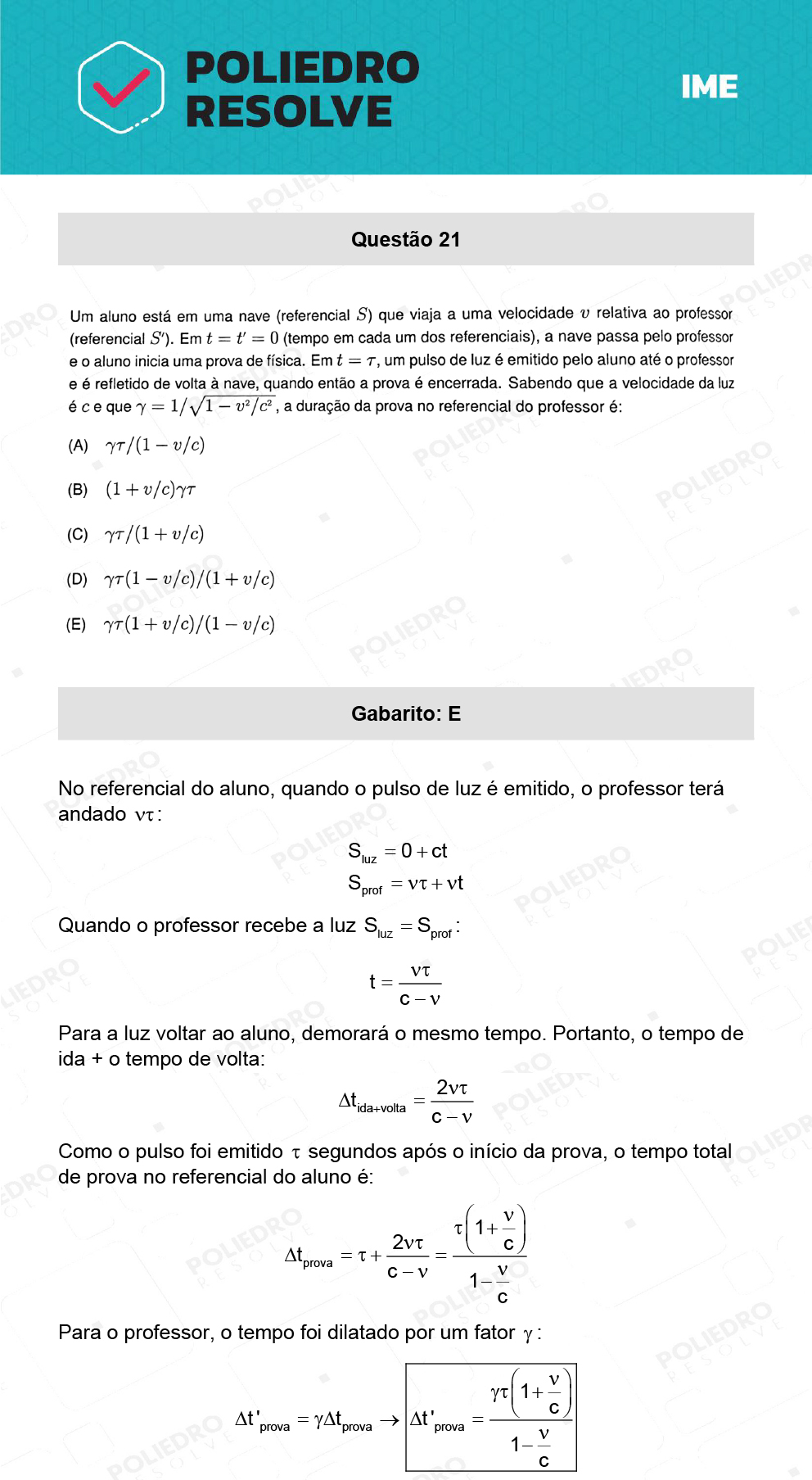 Questão 21 - 1ª Fase - IME 2022