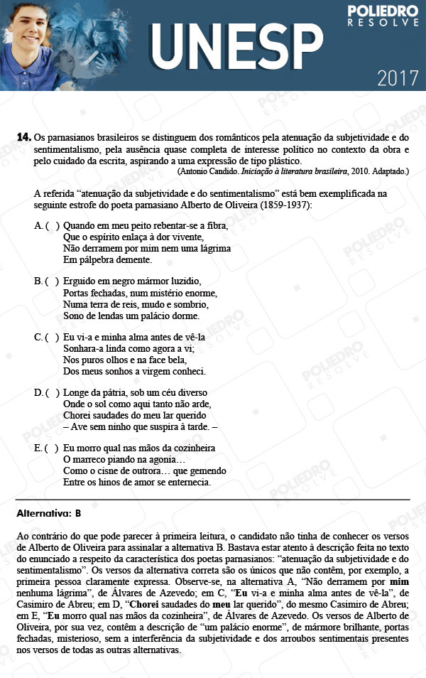 Questão 14 - 1ª Fase - UNESP 2017