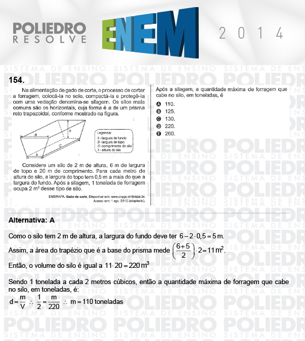 Questão 154 - Domingo (Prova Cinza) - ENEM 2014