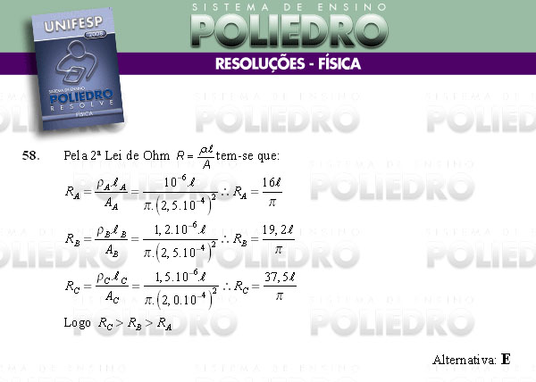 Questão 58 - Conhecimentos Gerais - UNIFESP 2008