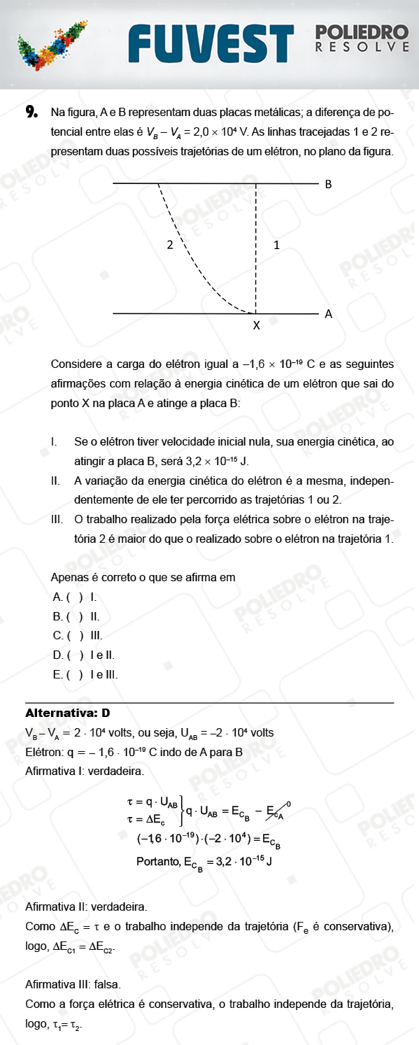 Questão 9 - 1ª Fase - PROVA V - FUVEST 2018