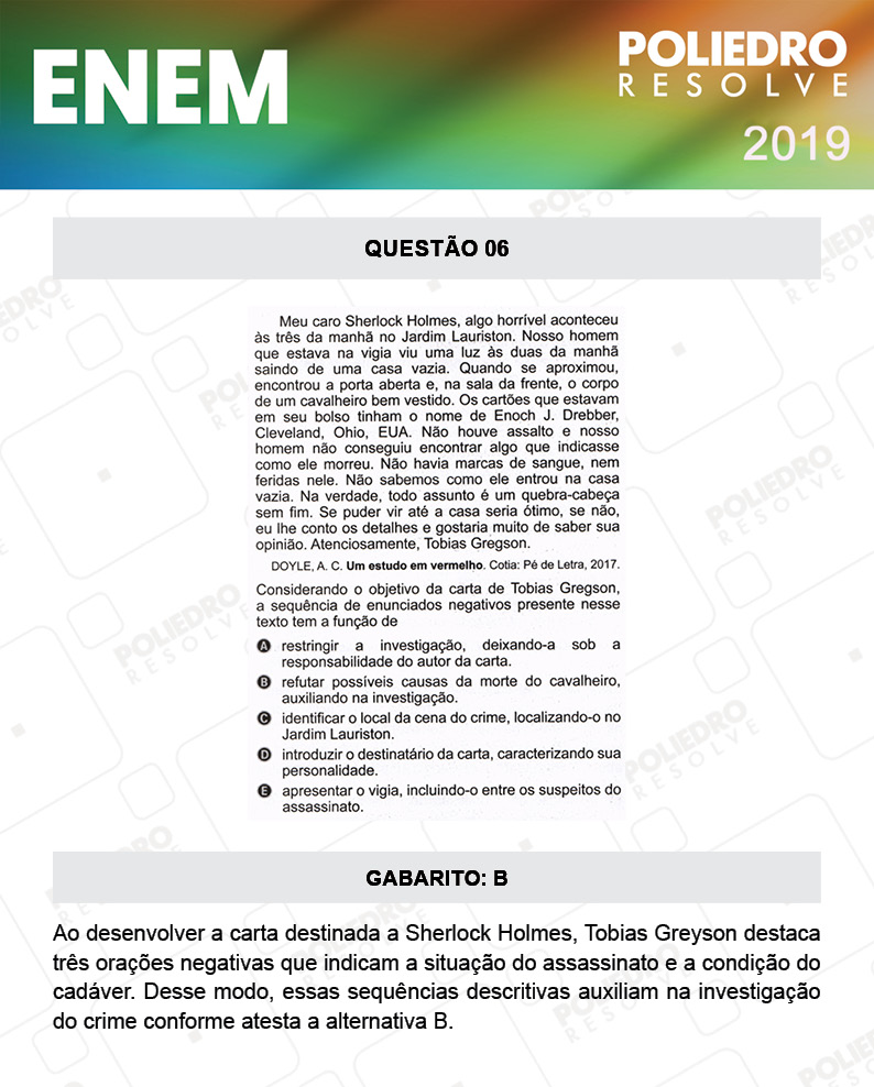 Questão 6 - 1º DIA - PROVA BRANCA - ENEM 2019