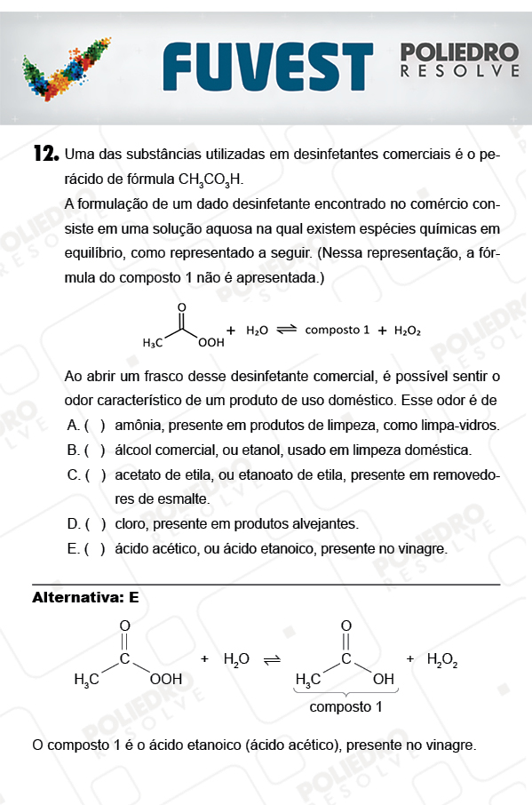 Questão 12 - 1ª Fase - PROVA V - FUVEST 2018