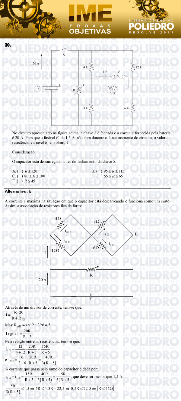 Questão 30 - Objetiva - IME 2013