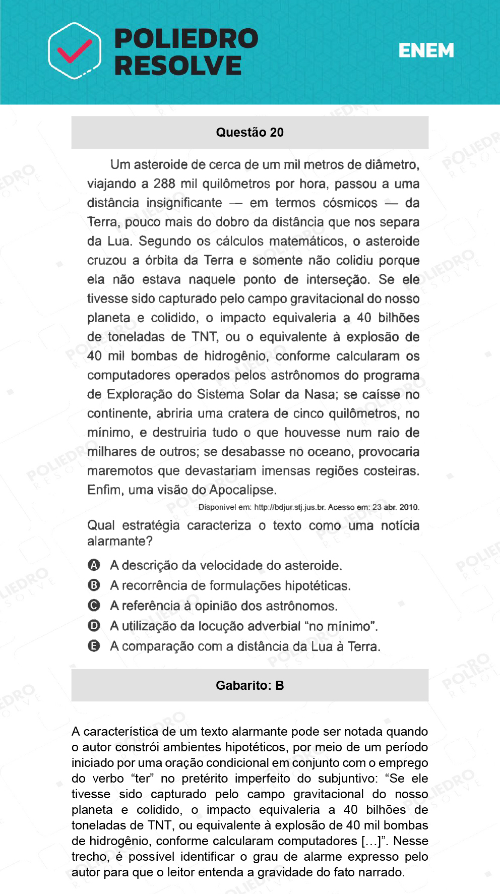 Questão 20 - 1º Dia - Prova Rosa - ENEM 2021