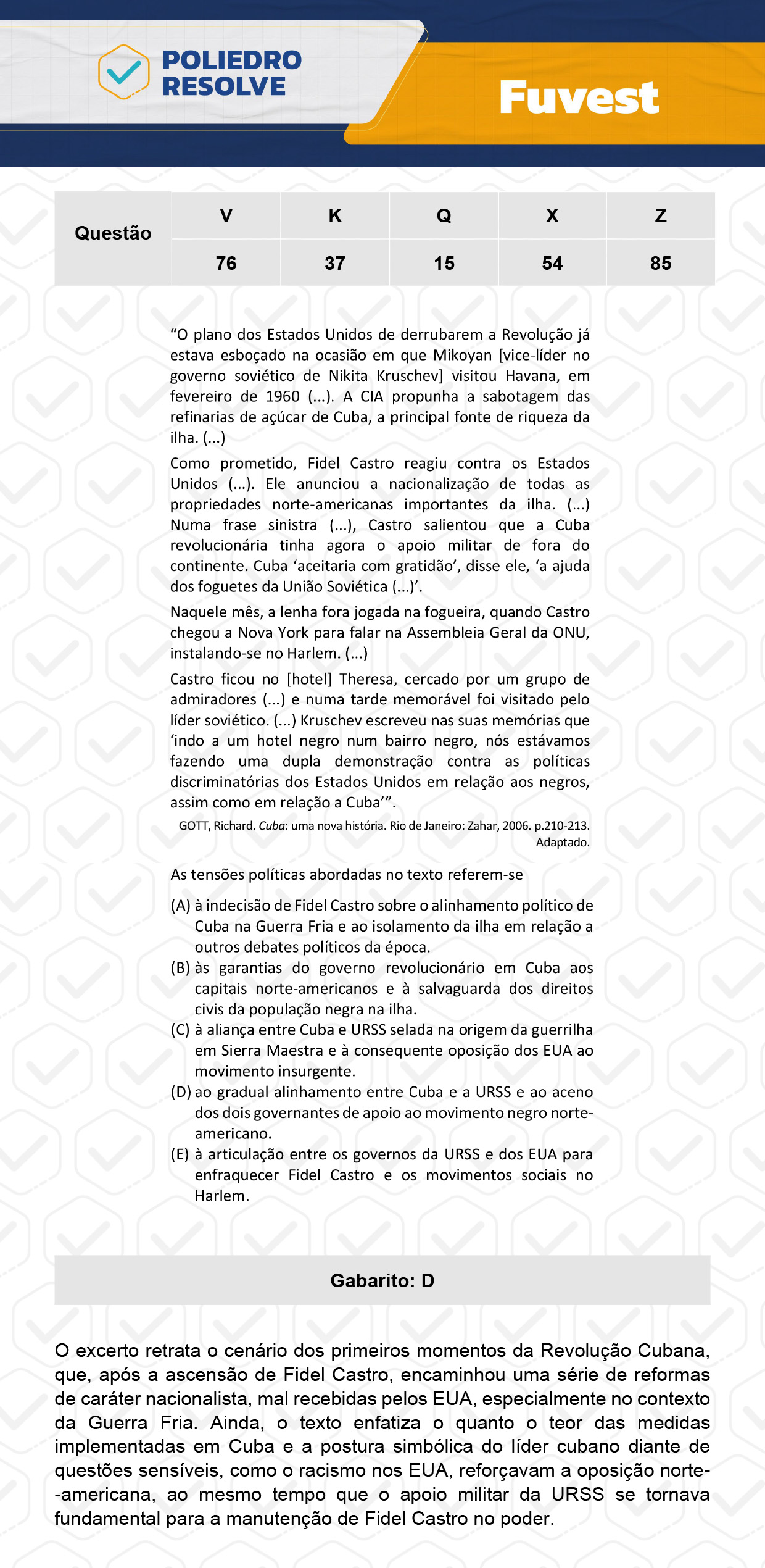 Questão 15 - 1ª Fase  - Prova Q - FUVEST 2024