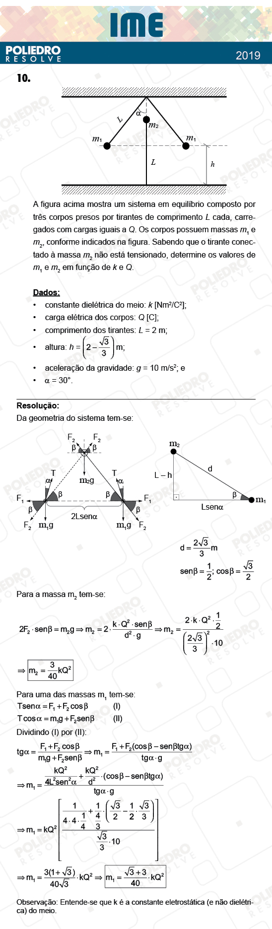 Dissertação 10 - 2ª Fase - Física - IME 2019