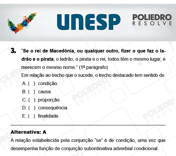 Questão 3 - 1ª Fase - PROVA 4 - UNESP 2018