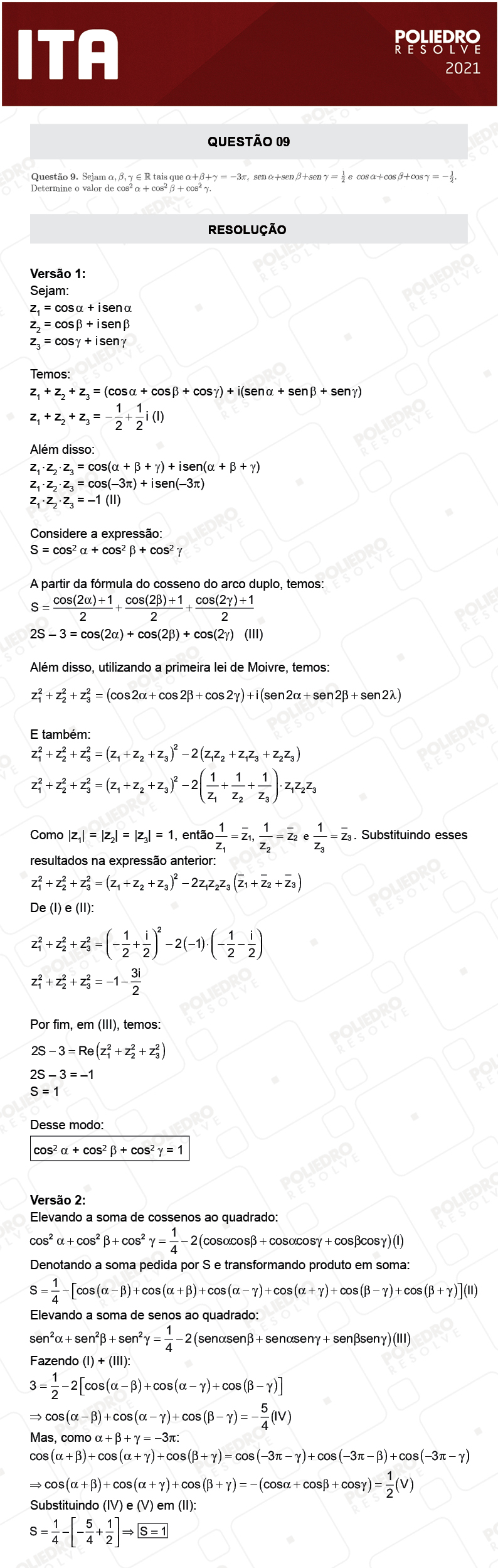 Dissertação 9 - 2ª Fase - 1º Dia - Mat/Quí - ITA 2021