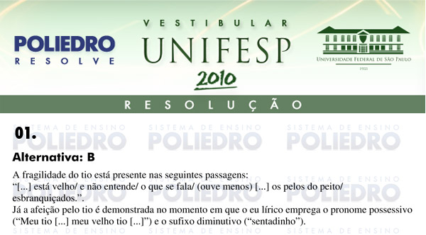 Questão 1 - Português e Inglês - UNIFESP 2010