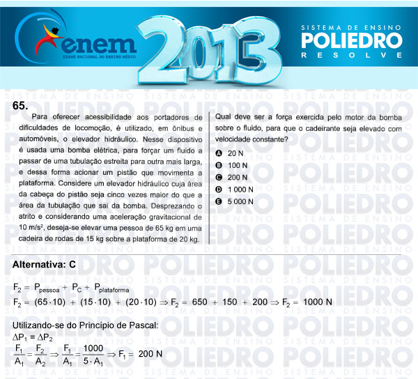 Questão 65 - Sábado (Prova Amarela) - ENEM 2013