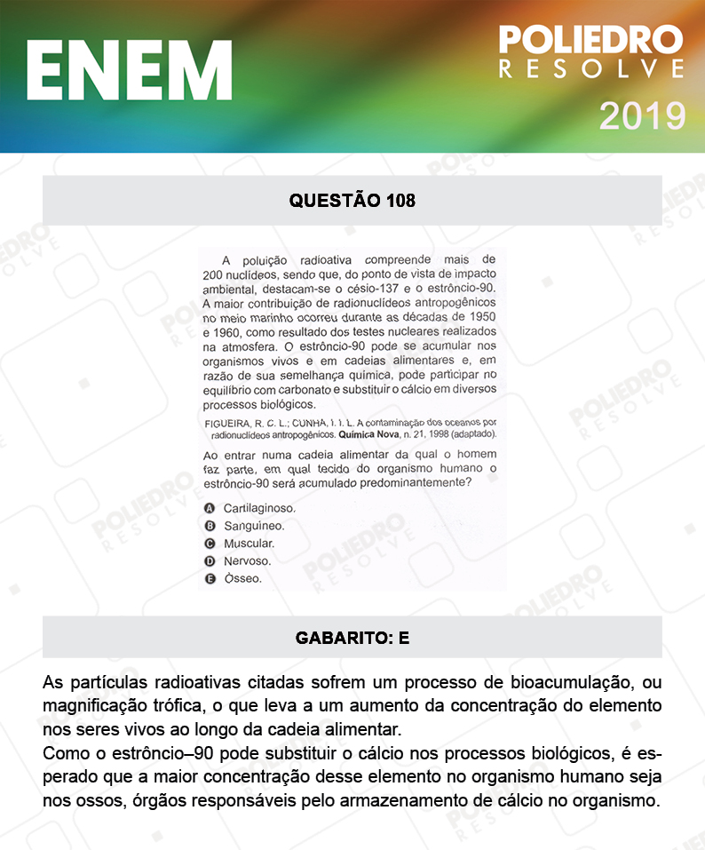 Questão 108 - 2º DIA - PROVA CINZA - ENEM 2019