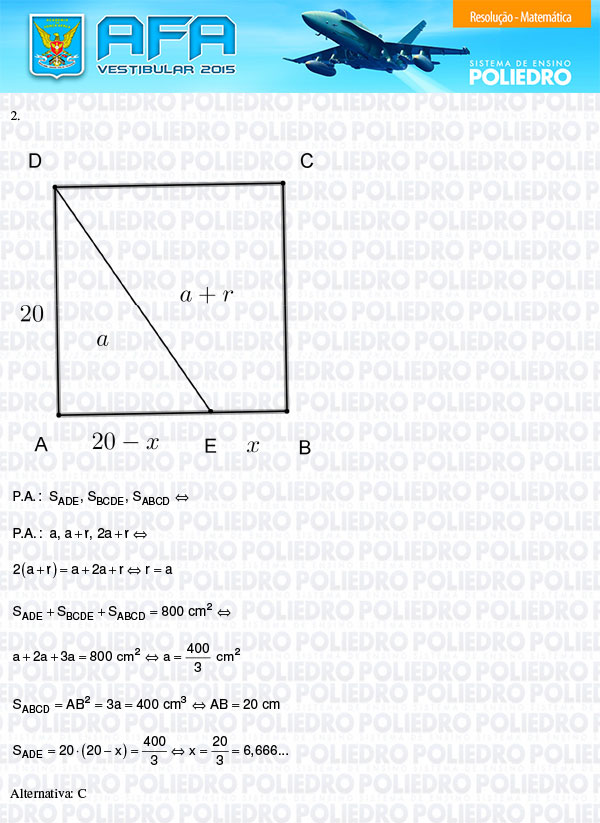 Questão 2 - Prova Modelo B - AFA 2015