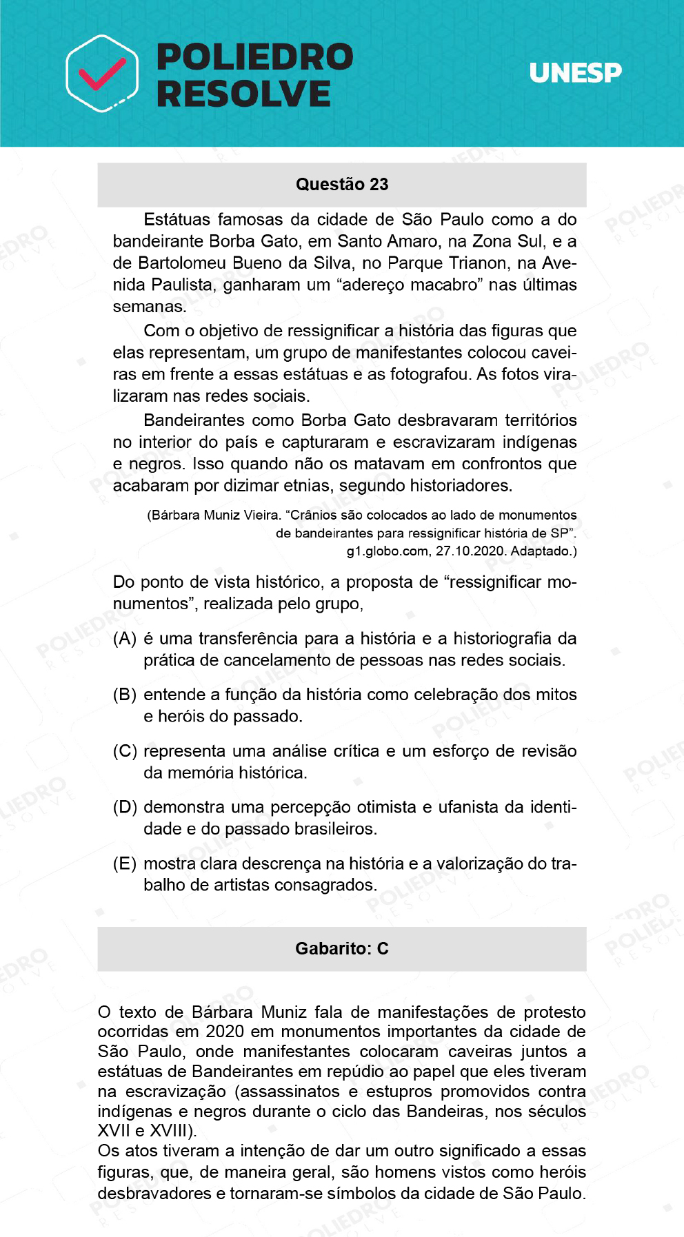 Questão 23 - 2ª Fase - UNESP 2022