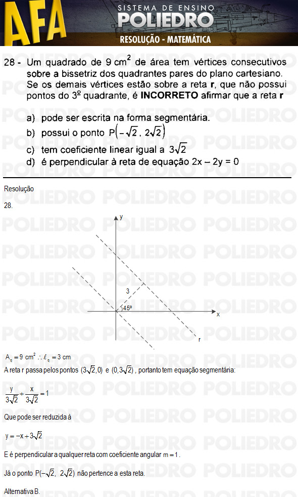 Questão 28 - Código 11 - AFA 2011
