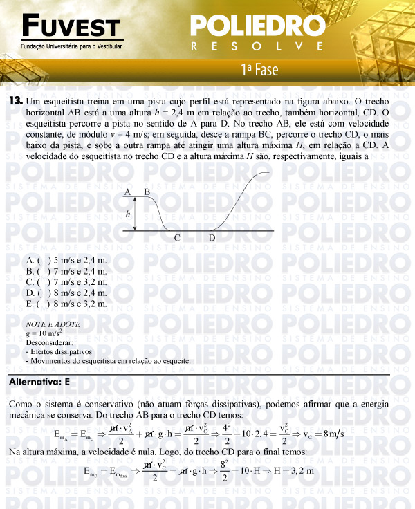 Questão 13 - 1ª Fase - FUVEST 2011