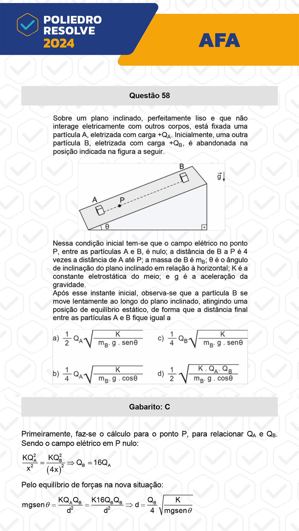 Questão 58 - Prova Modelo A - AFA 2024