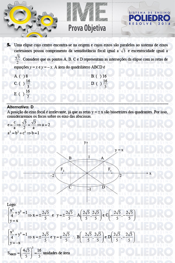 Questão 5 - Objetiva - IME 2014