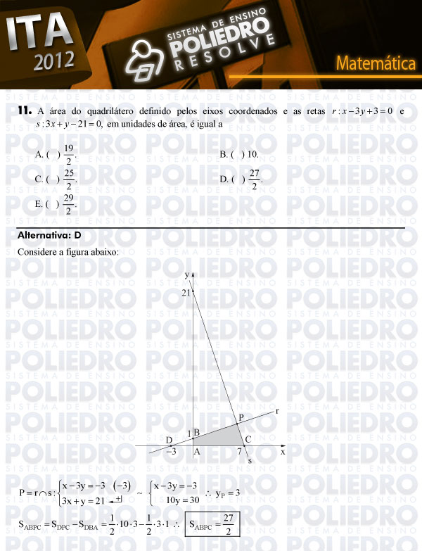 Questão 11 - Matemática - ITA 2012