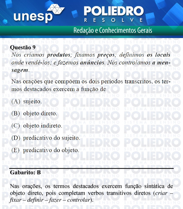 Questão 9 - 1ª Fase - UNESP 2012