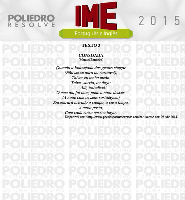 Questão 45 - Português e Inglês - IME 2015