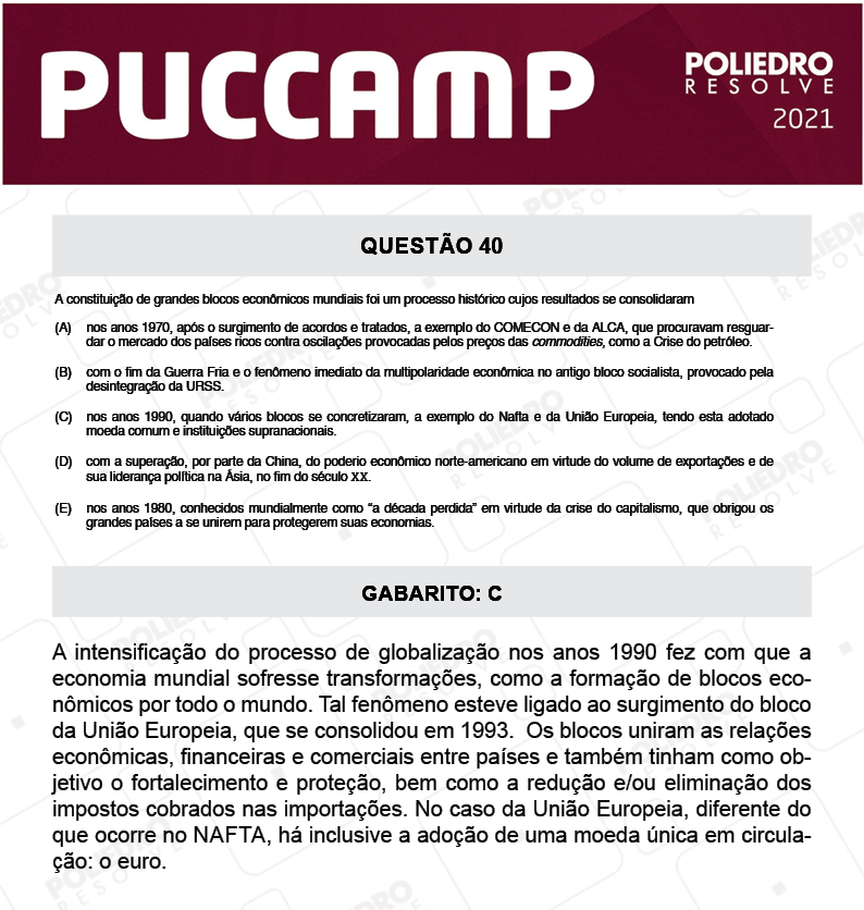 Questão 40 - Direito - PUC-Campinas 2021