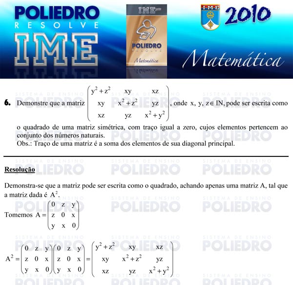 Dissertação 6 - Matemática - IME 2010